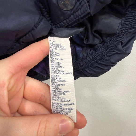 American Eagle Outfitters Navy Blue Puffer Vest Faux Fur Hood Plaid Lining S/P - Picture 5 of 8